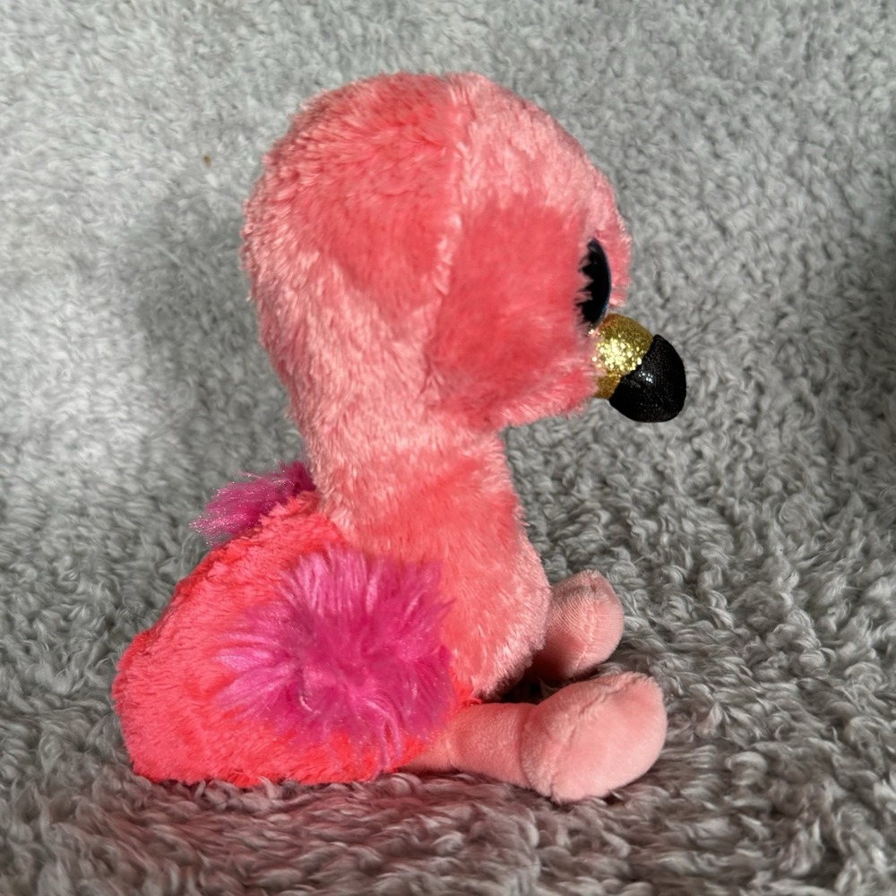 Ty Beanie Boo Gilda the Flamingo Plush 6" Pink Stuffed Animal Soft Toy - Picture 6 of 9